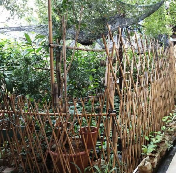 Cerca de bambu para jardim